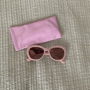 Freyrs Pink Oversized Retro Oval Gia Sunglasses Vintage Style w/ Pouch